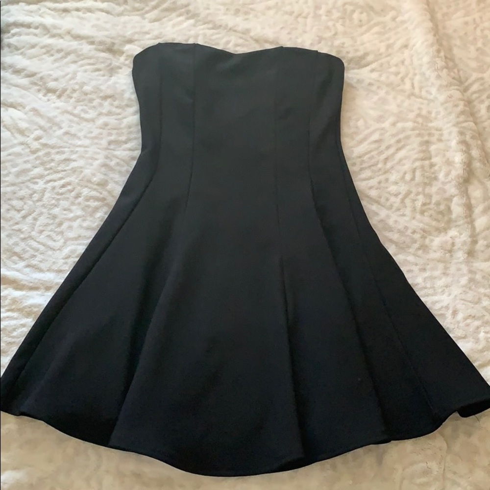 Black strapless dress